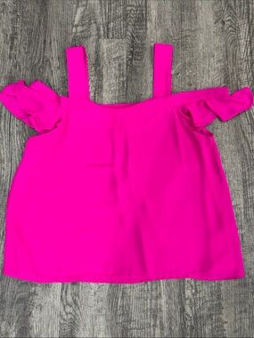 Hot Pink Off-Shoulder Ruffle Strap Blouse - Women